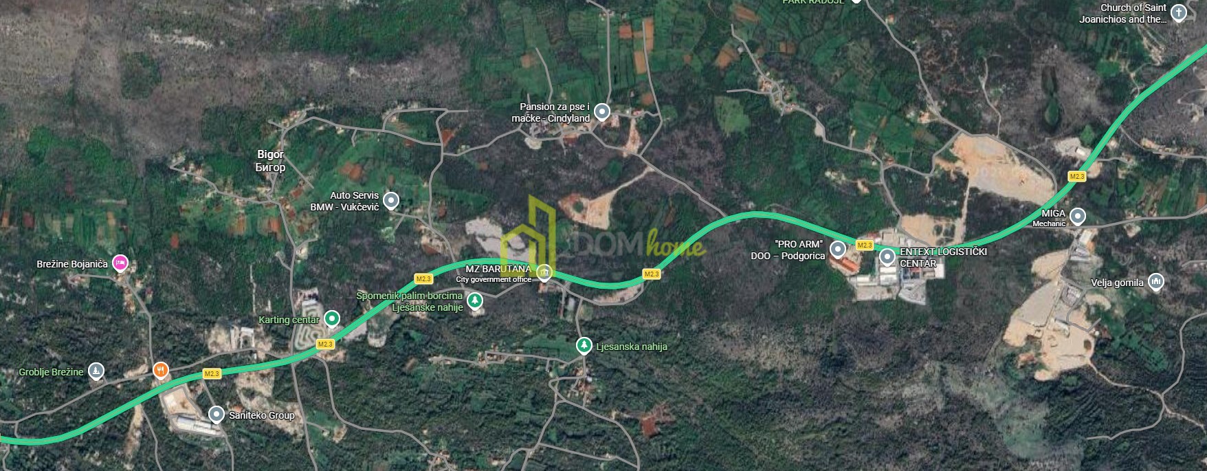 Plac 2860m2, Barutana