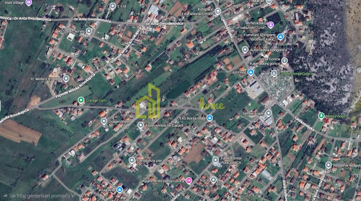 Plac 1138m2, Donja Gorica